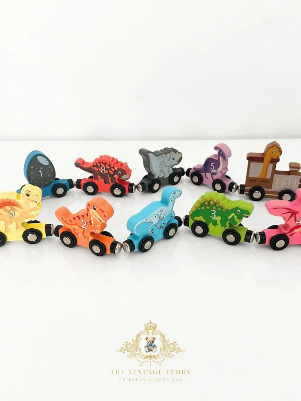 NWT Cute Wooden Dinosaurs Train Activity Play Set Children’s Early Learning Toys